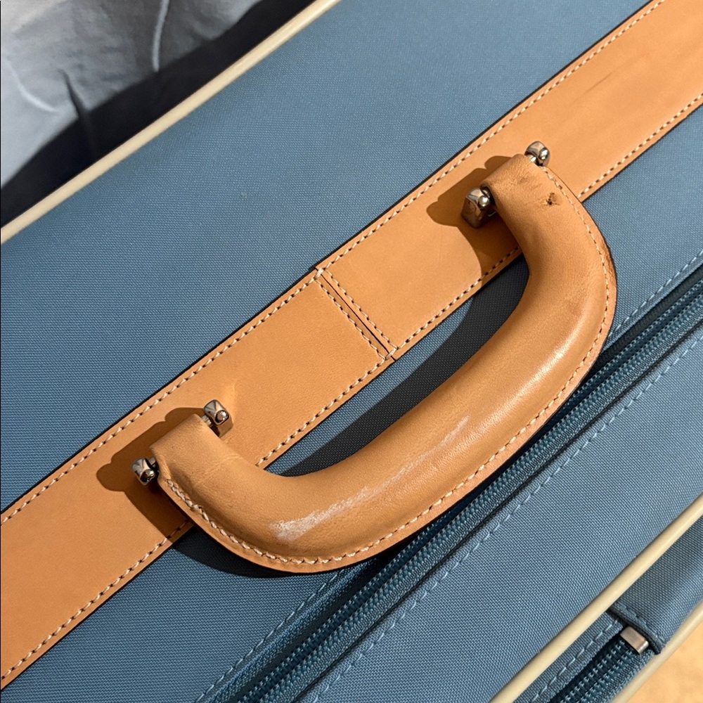 Coach Blue Canvas Heritage Stripe Rolling Luggage Suitcase - Picture 5 of 9